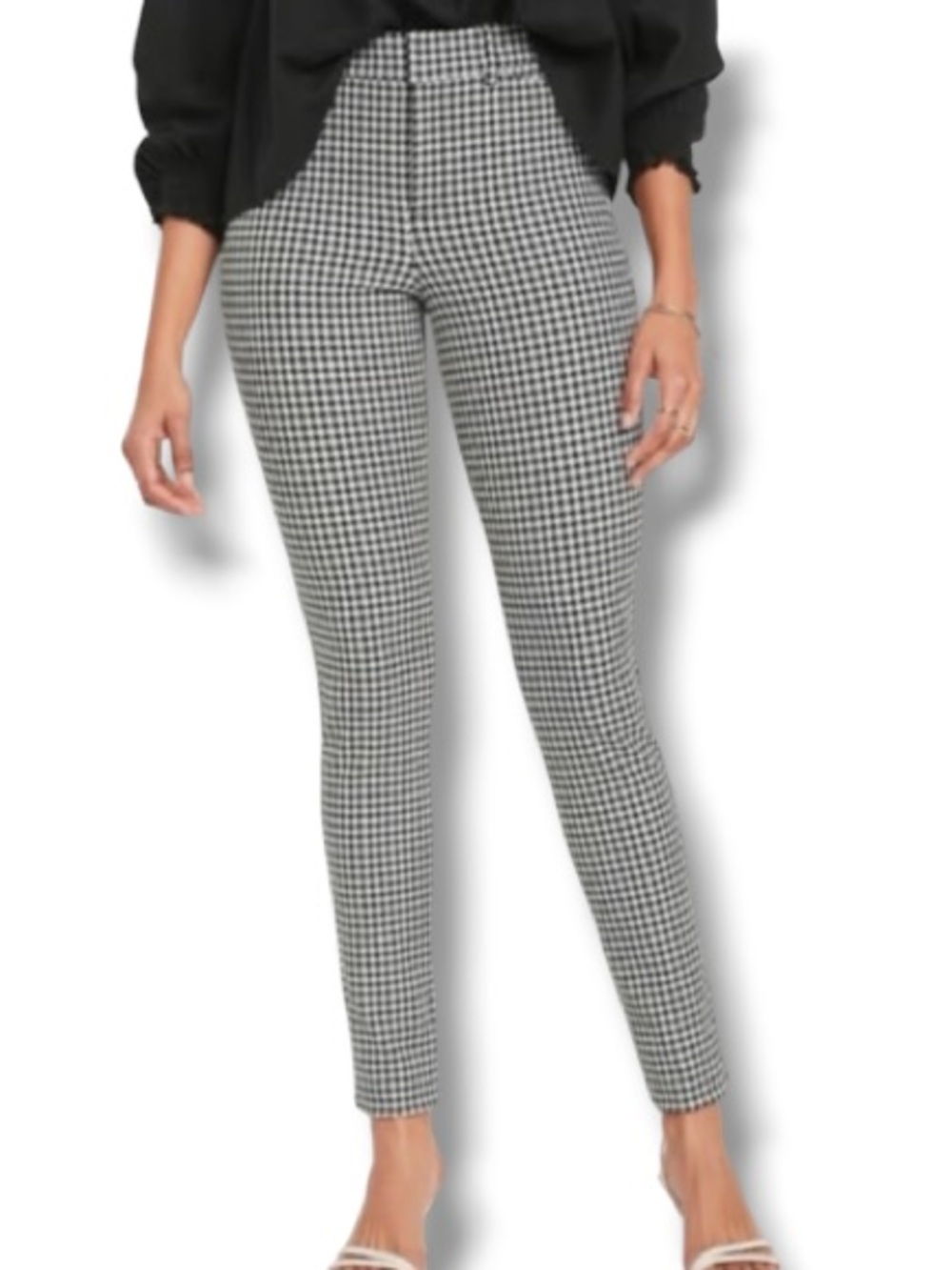 Old Navy Women’s Black & White Houndstooth High-Waisted Pixie Skinny Pants